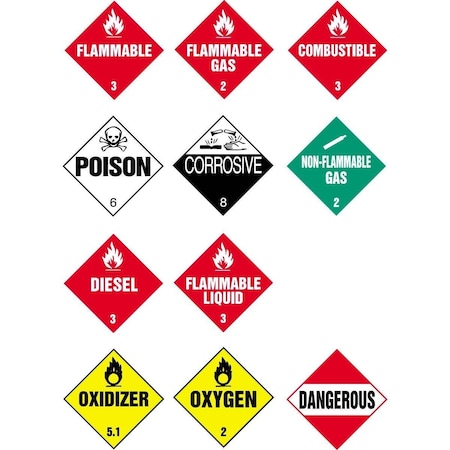 Rockford Silk Screen Process Vinyl DOT Placard, PK4 HMP 592